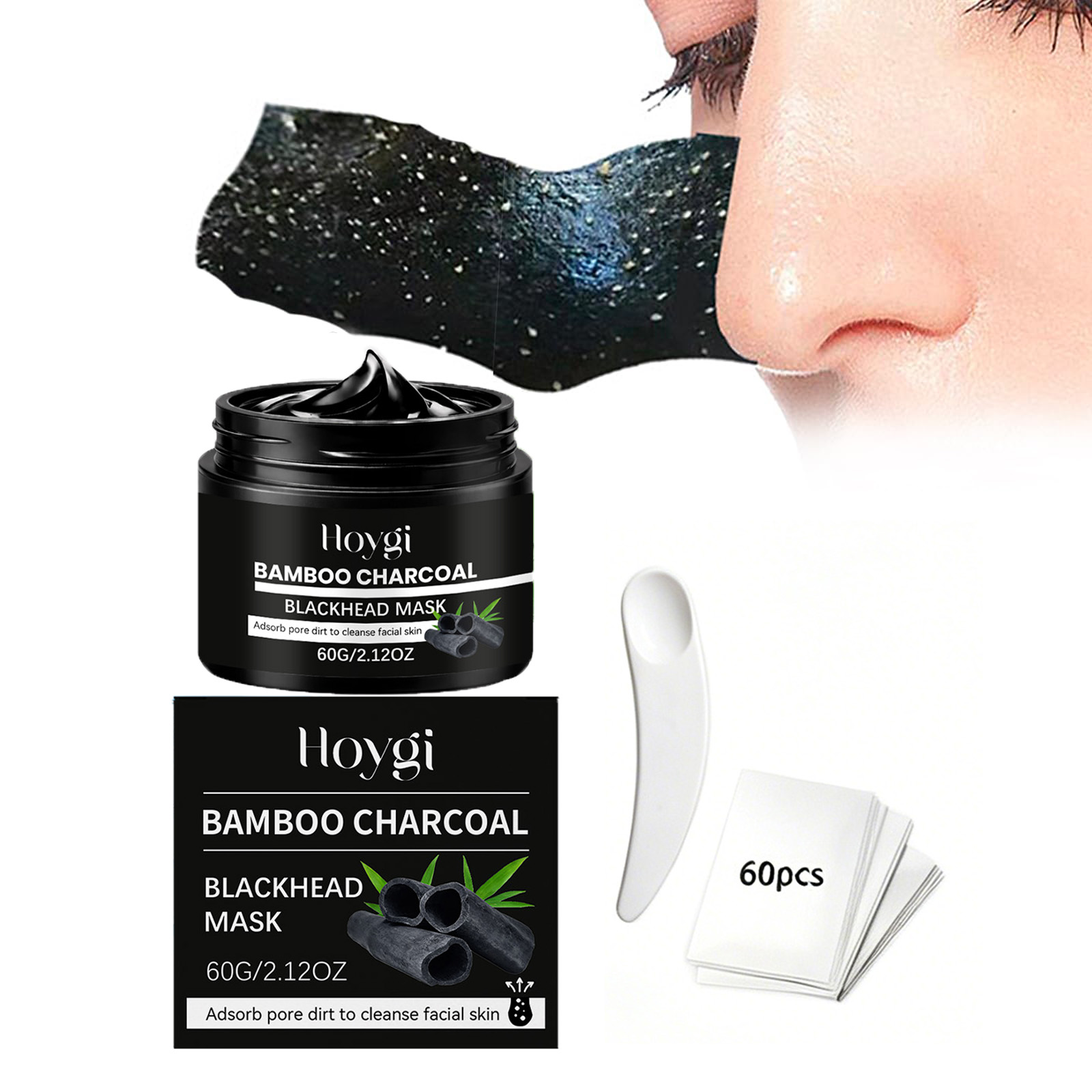Skincare China - Maska z węglem bambusowym na zaskórniki,
